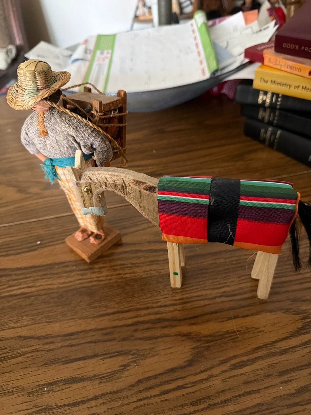 Handmade Donkey and Figure Figurine Set