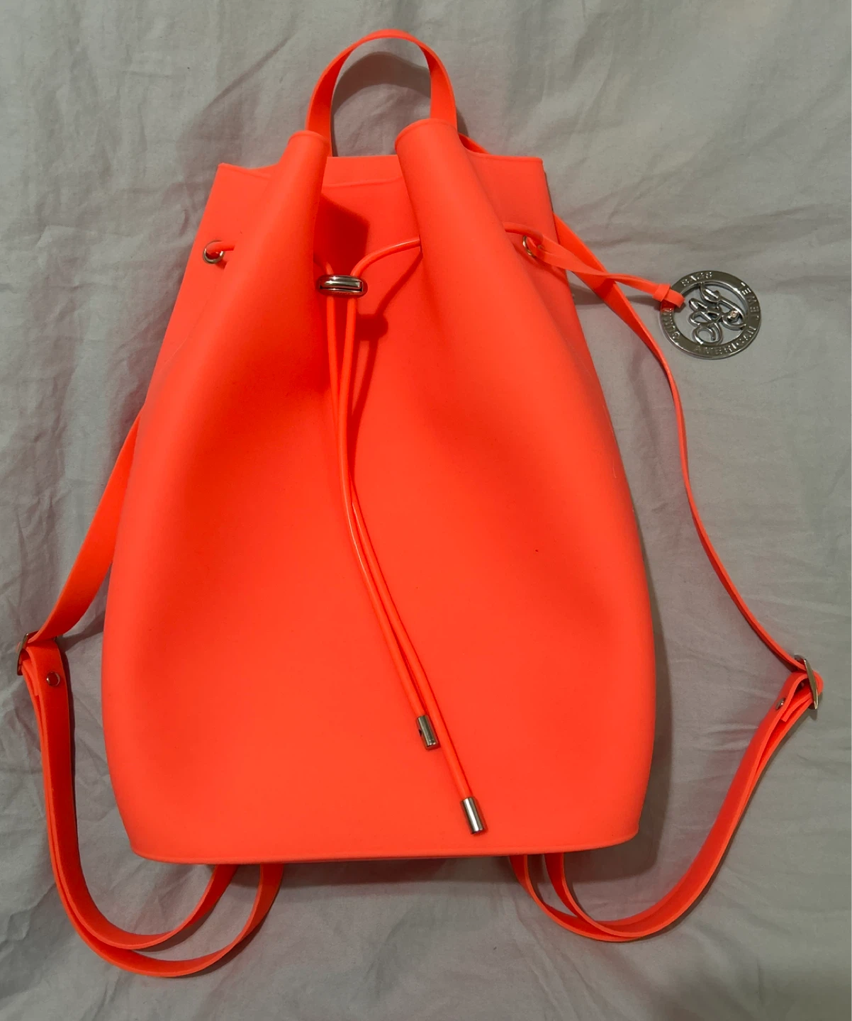 American Jewel Neon Orange Silicone Backpack- NEW