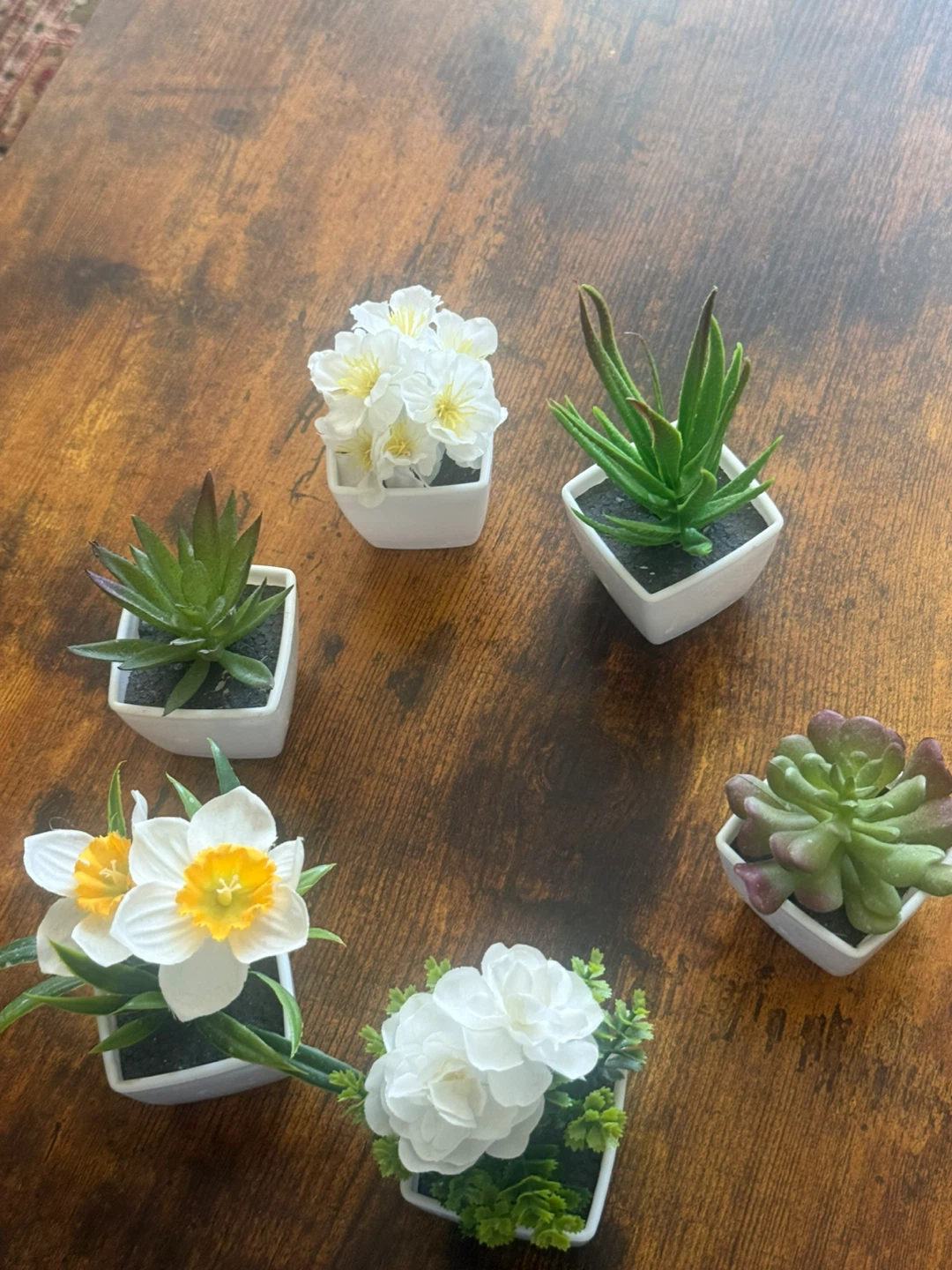 Set of 6 Small Faux Potted Plants