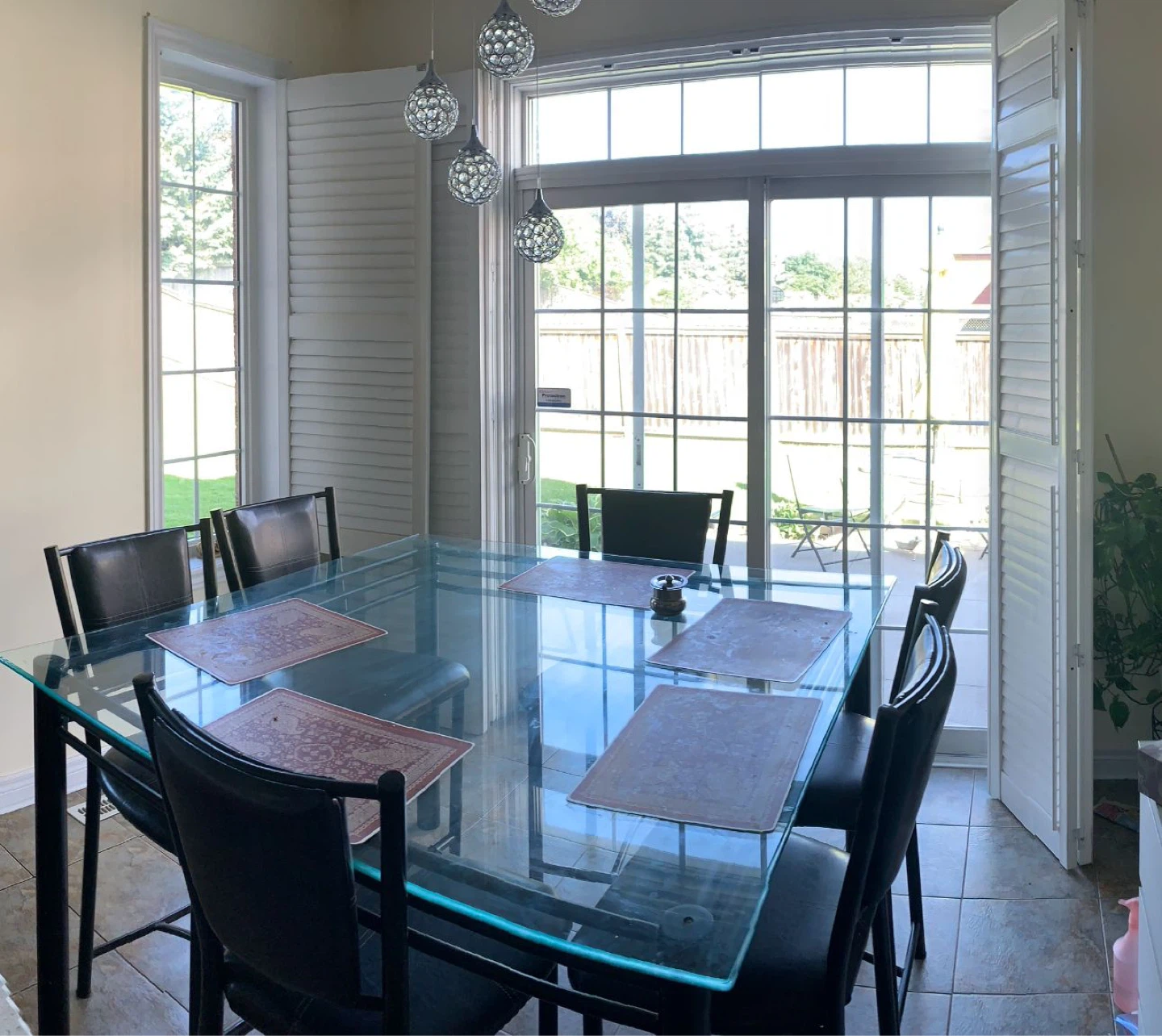 Glass Dining Table with 6 Chairs