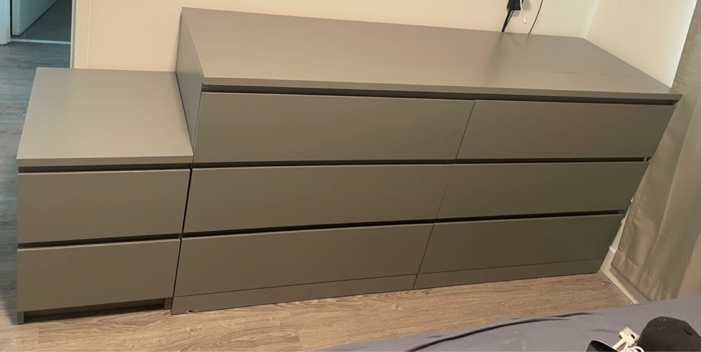 Grey 9-Drawer Dresser