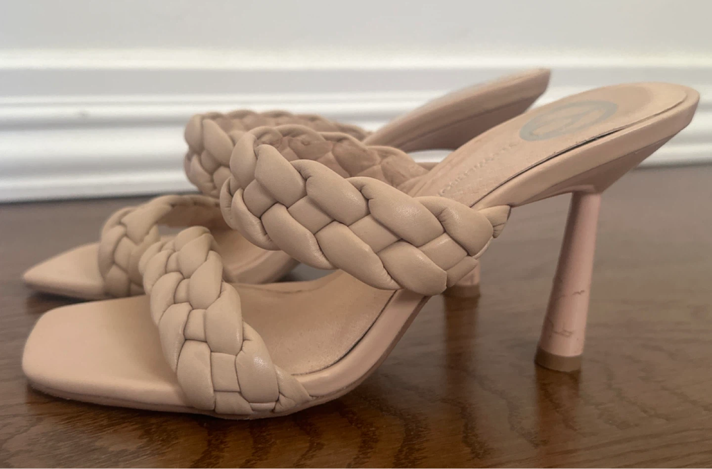 Nude Braided Heeled Mules - photo 2