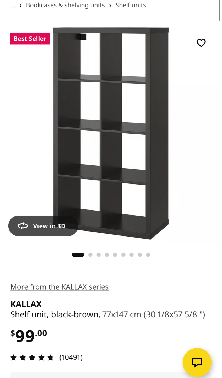 IKEA KALLAX Shelf Unit Black-Brown - photo 2