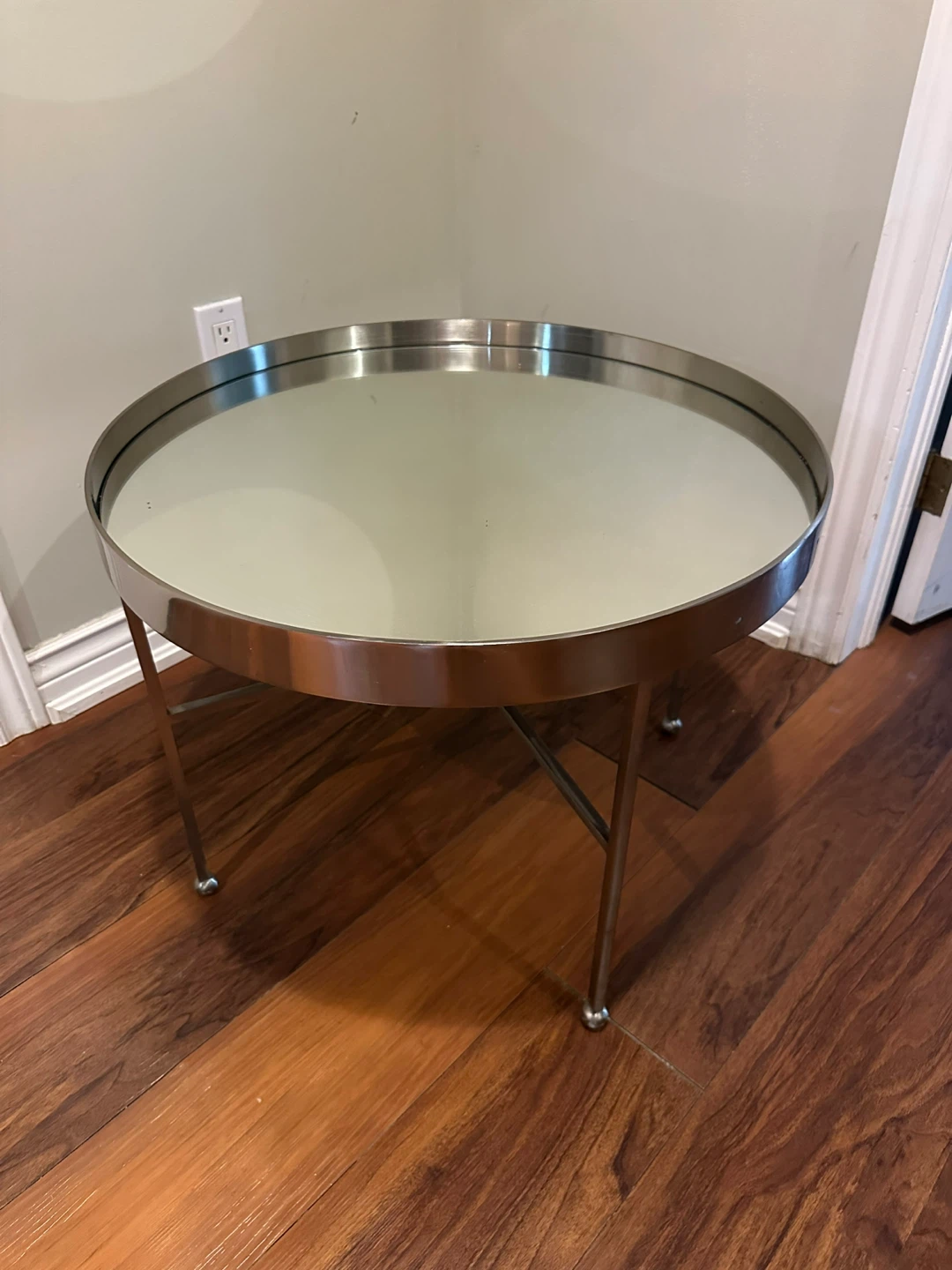 Round Mirrored Tray Table - photo 2