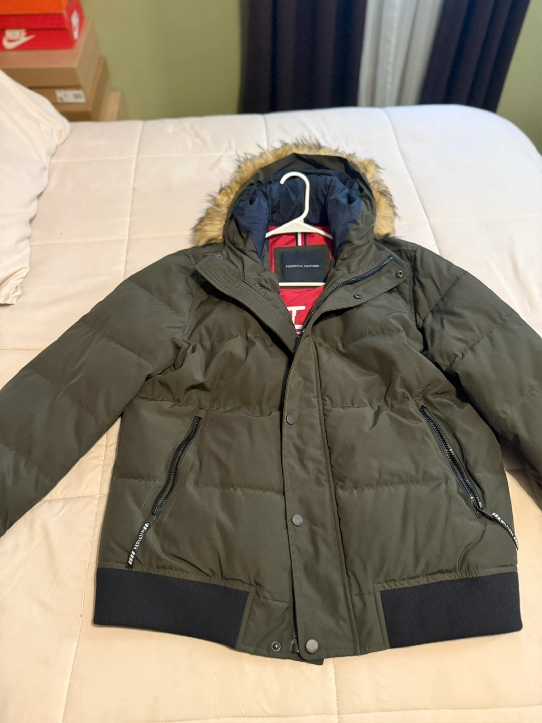 Tommy Hilfiger Puffer Jacket with Fur Hood