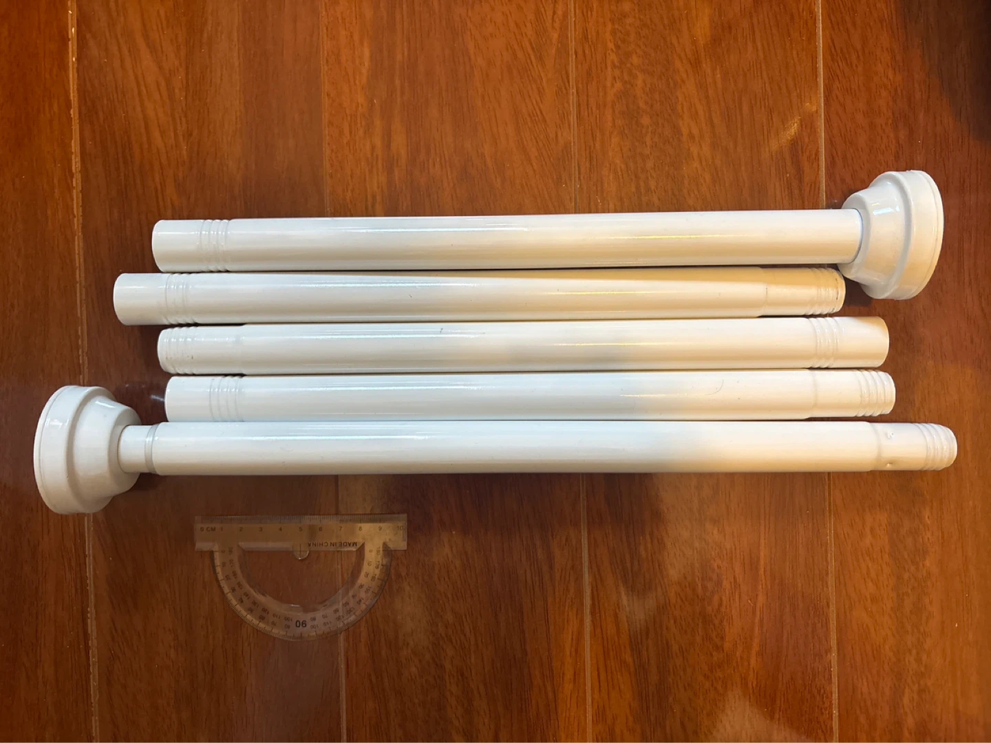 White Spring Shower Curtain Rod