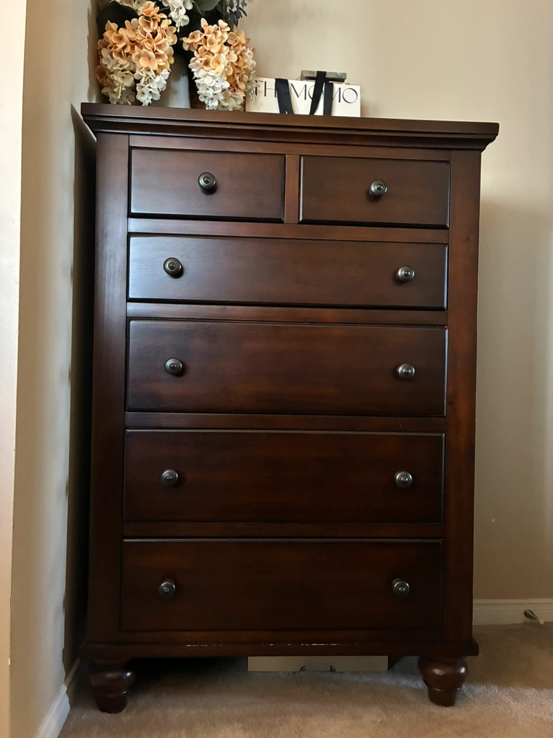 Dark Brown Wood Dresser