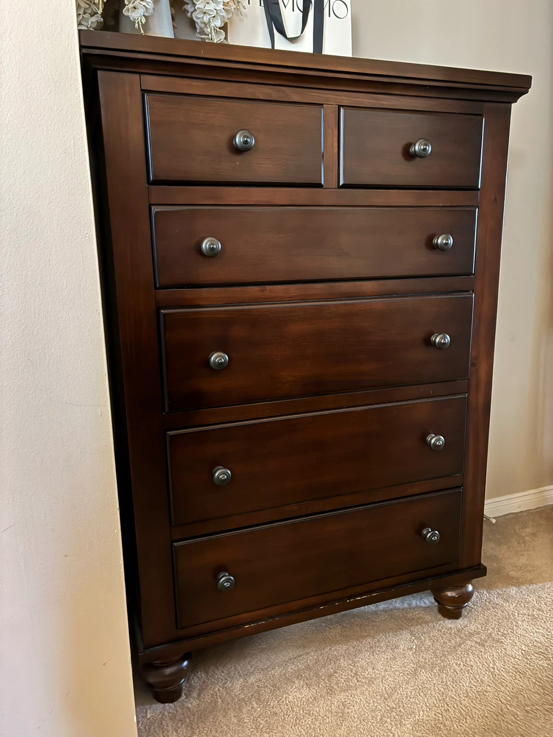 Dark Brown Wood Dresser - photo 2