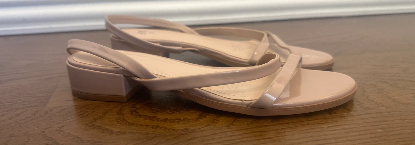 H&M Women's Beige Block Low Heel Sandals Size 6 - photo 2
