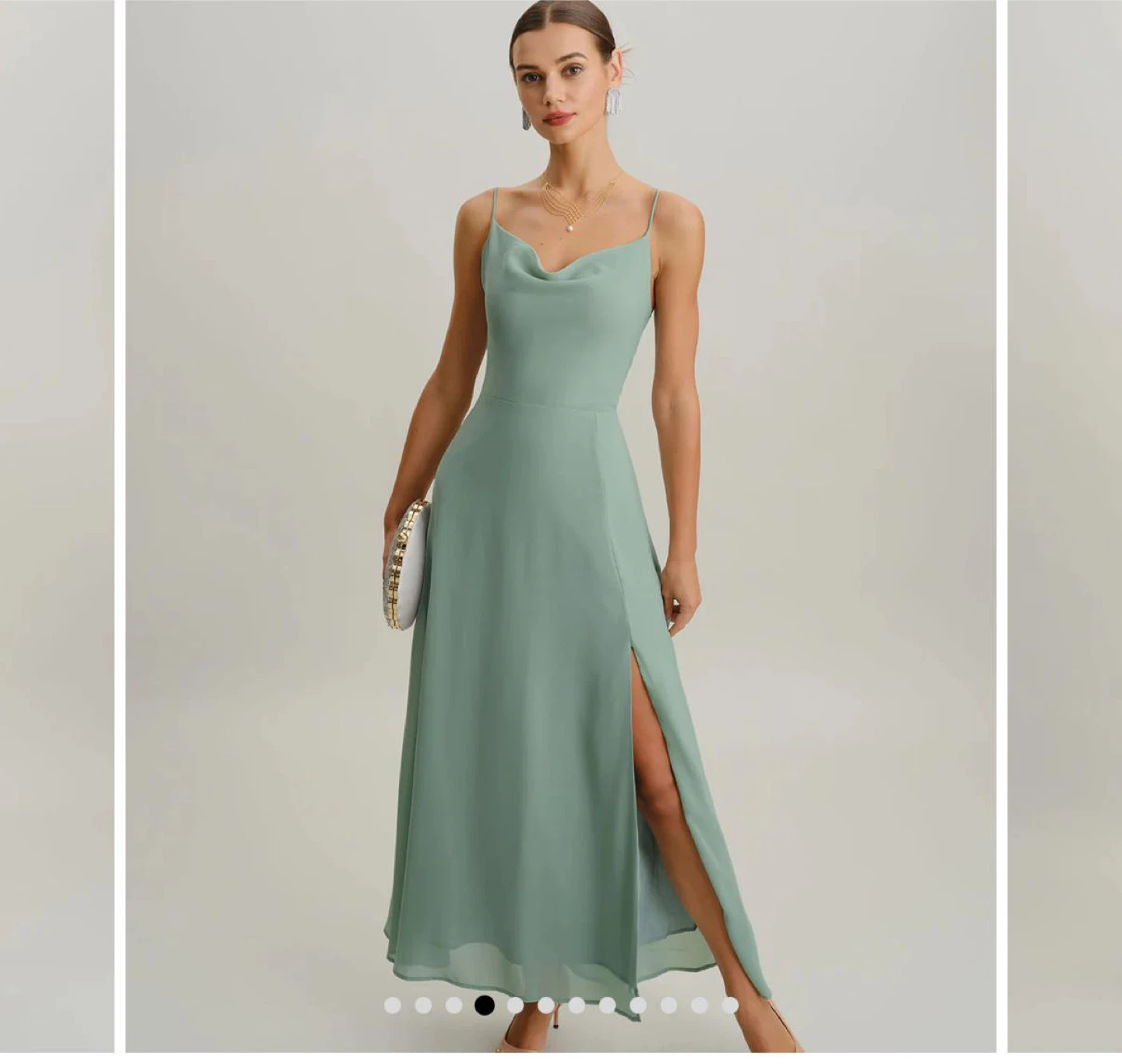 Green Backless Slip Dress Size S