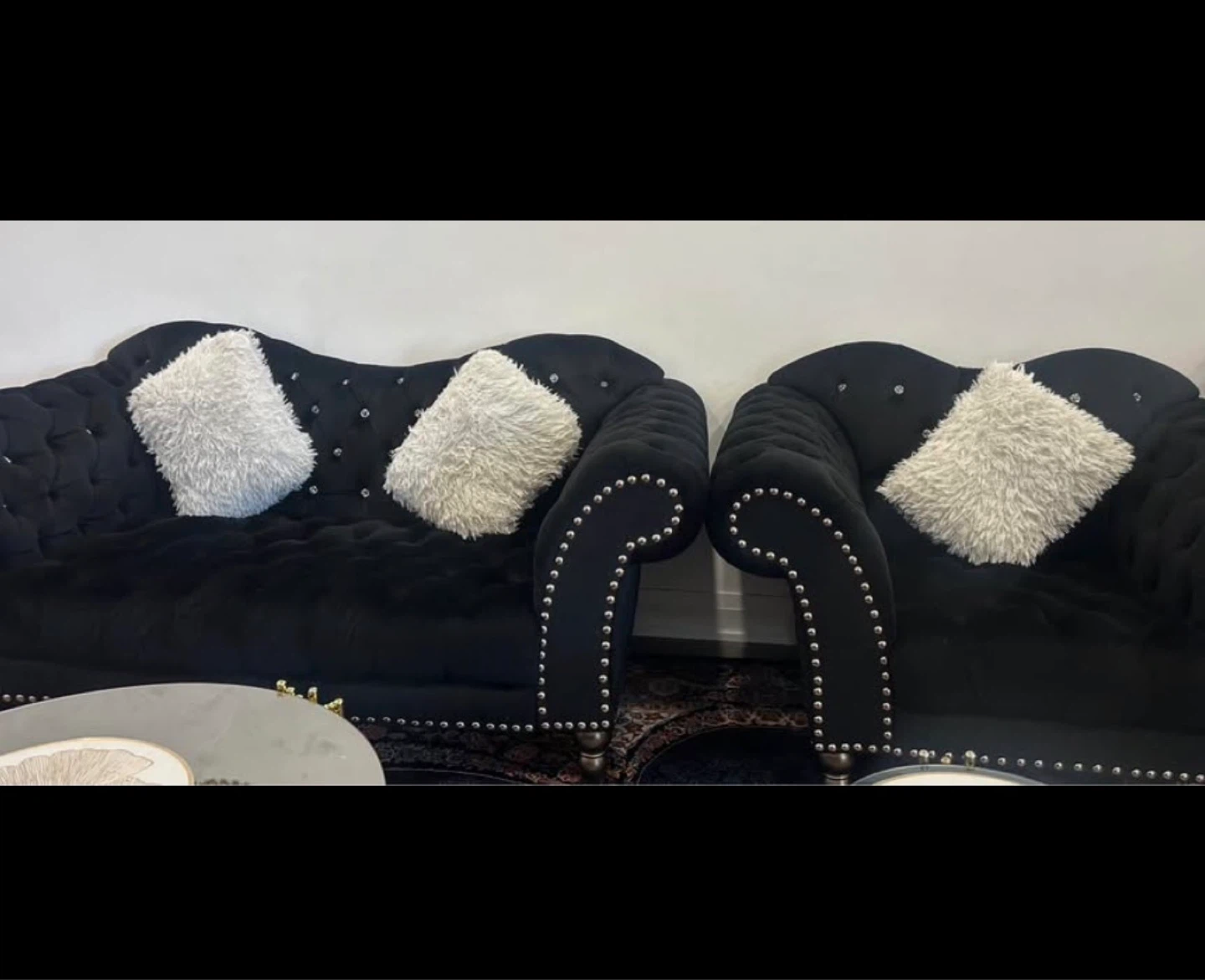 Black Tufted Chesterfield Sofa set - photo 3