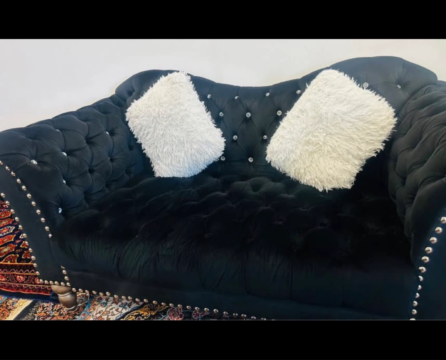 Black Tufted Chesterfield Sofa set