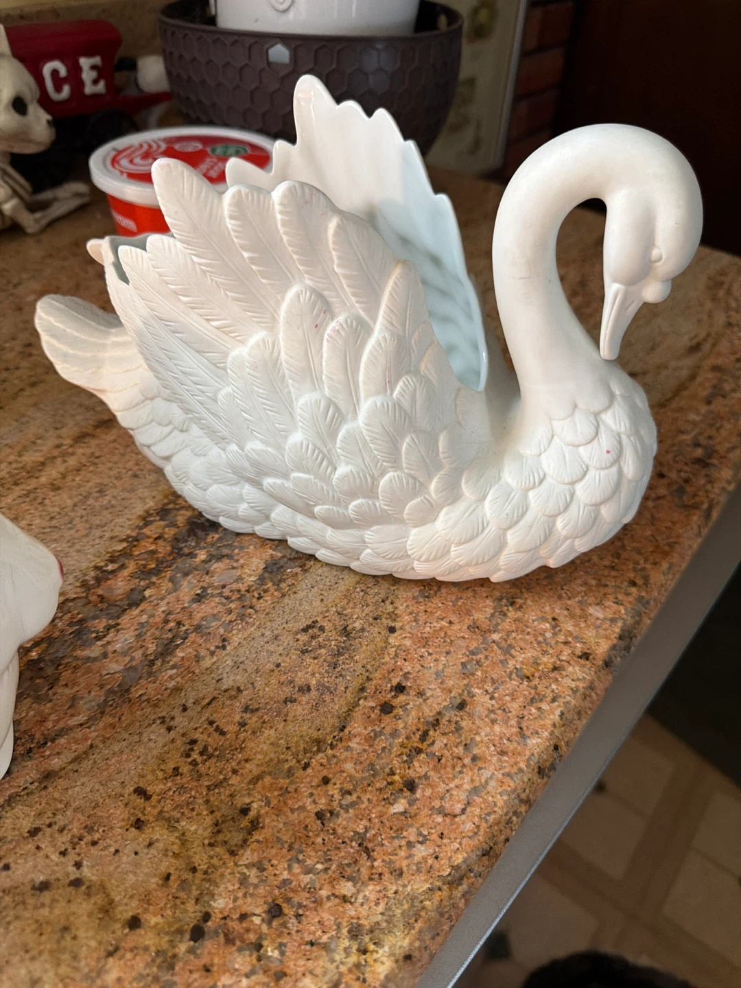 White Ceramic Swan Planter/Vase - photo 2