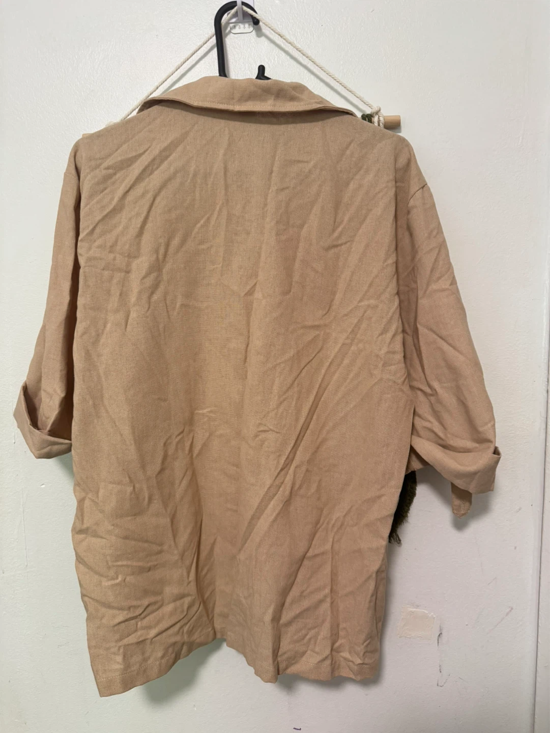 Beige Embroidered V-Neck Top - photo 2