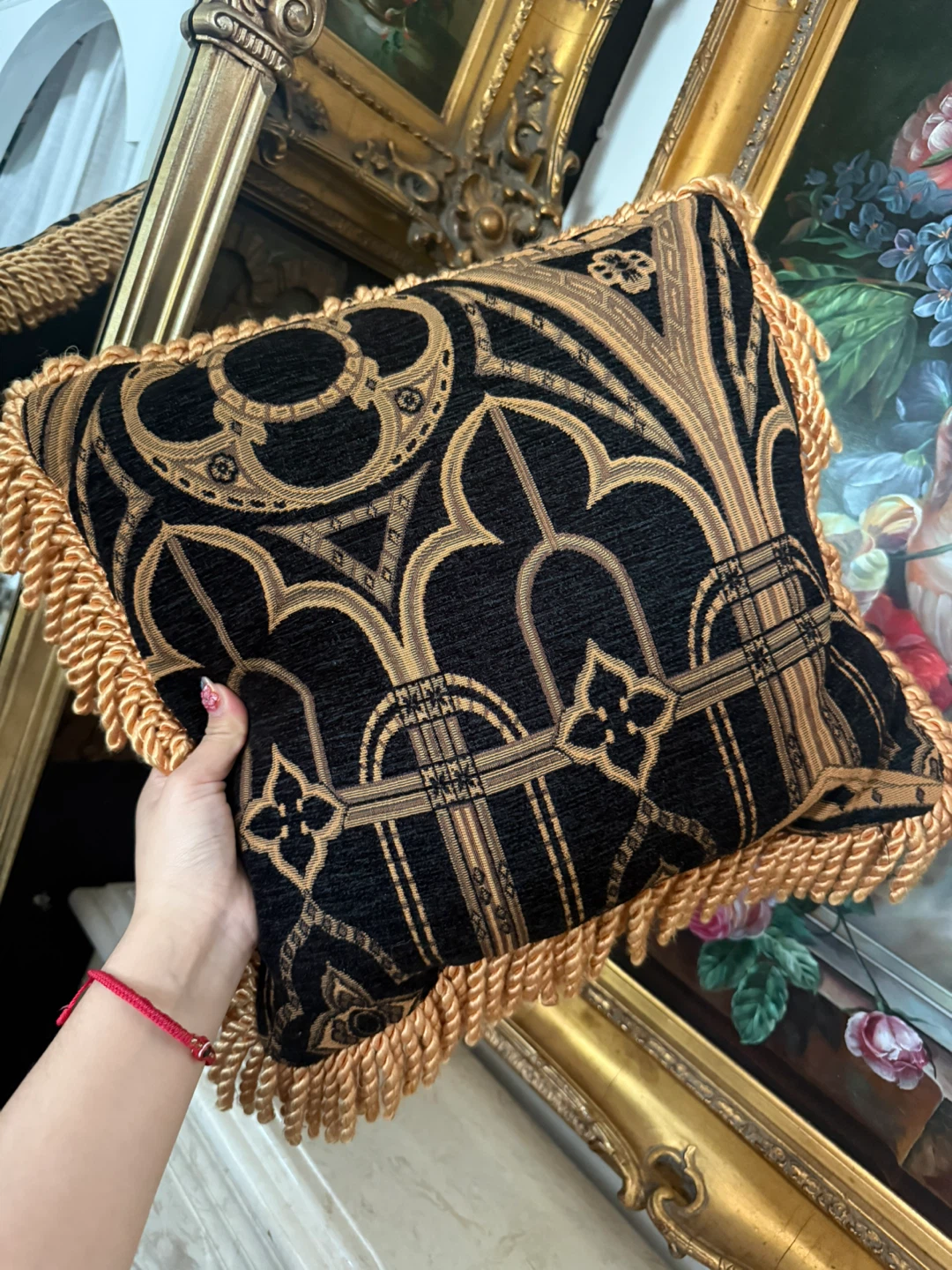Decorative Throw Pillow with Tassels