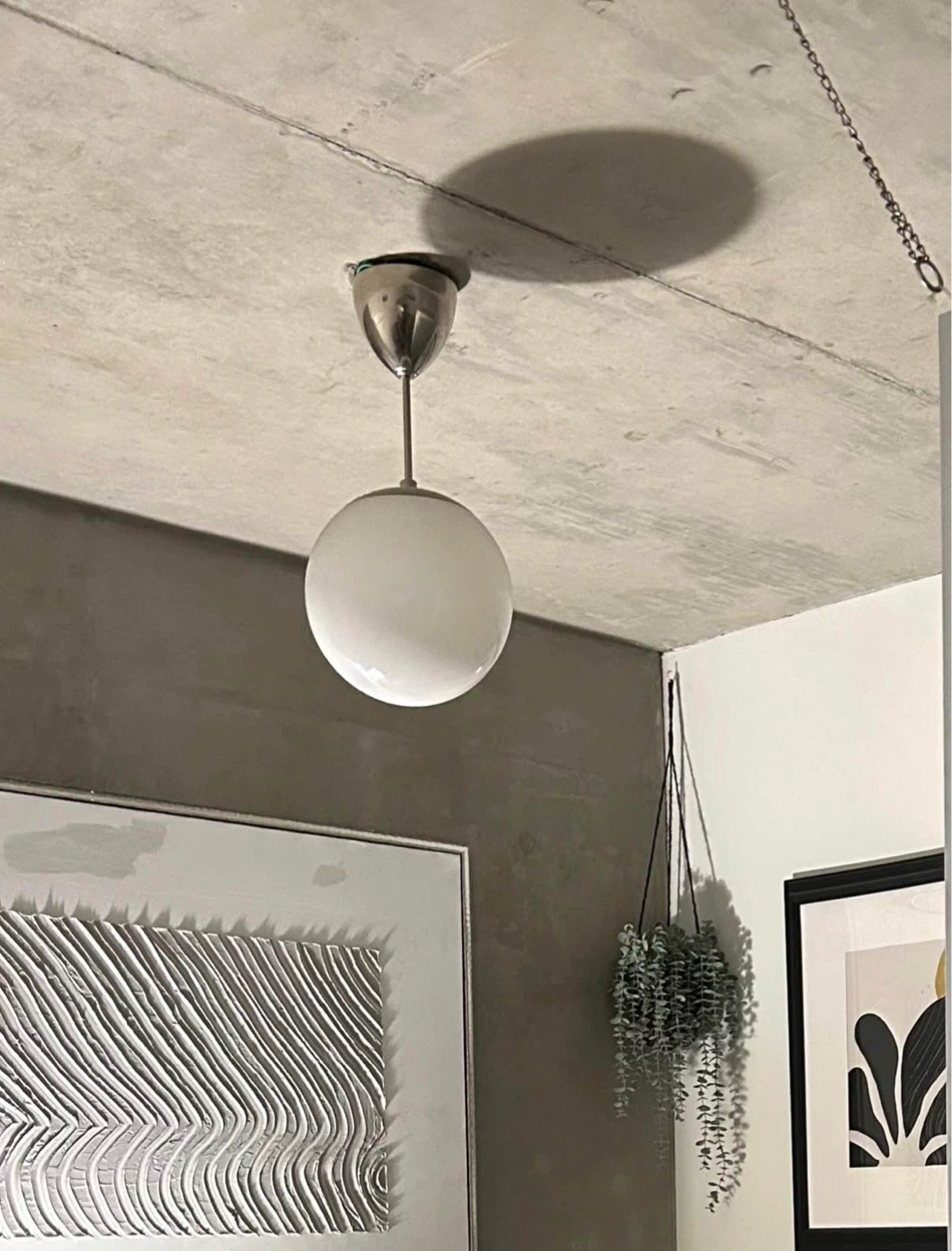 IKEA White Globe Pendant Light Fixture - photo 2