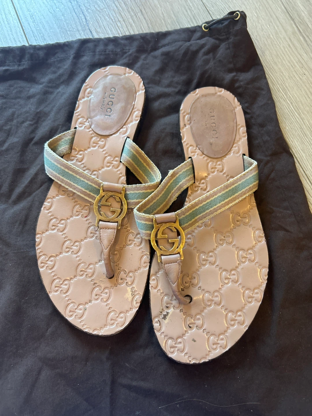 Gucci GG Monogram Thong Sandals - photo 3