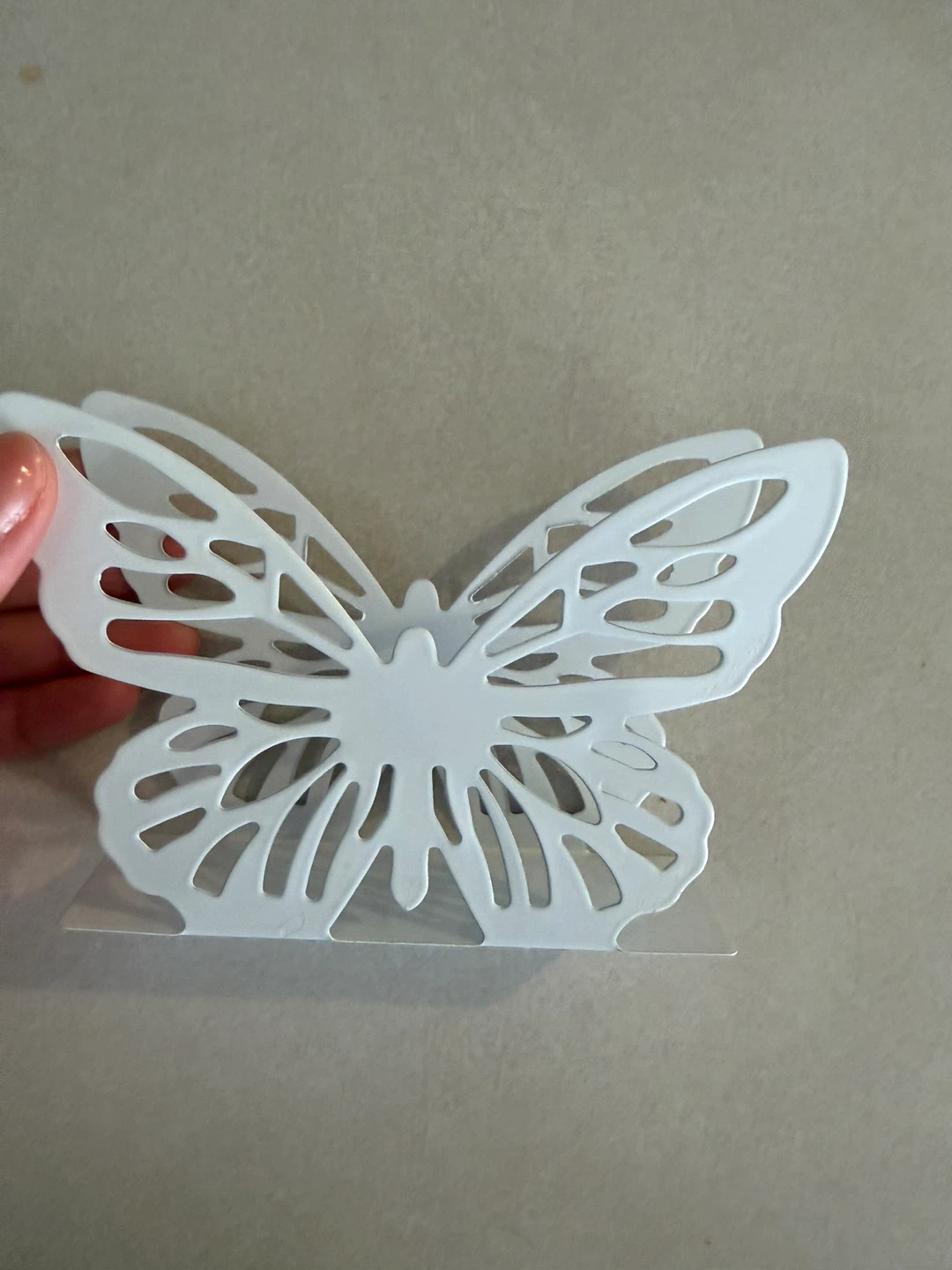 White Butterfly Napkin Holder