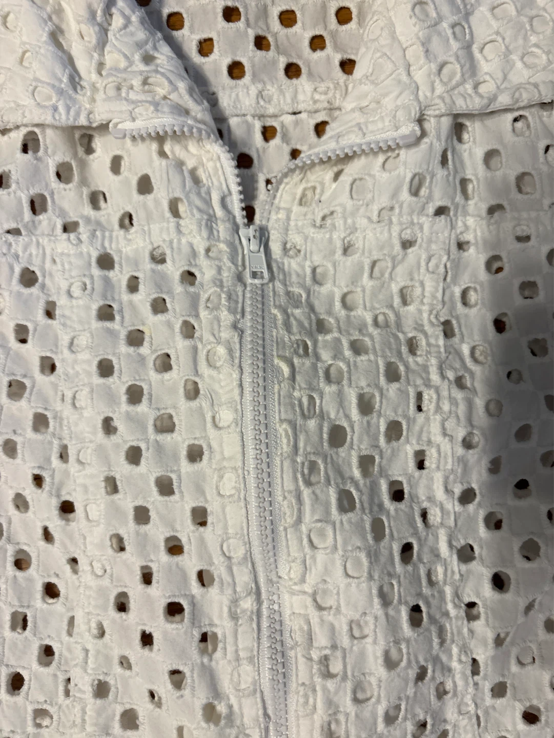 White Eyelet Zip-Up Jacket - photo 2