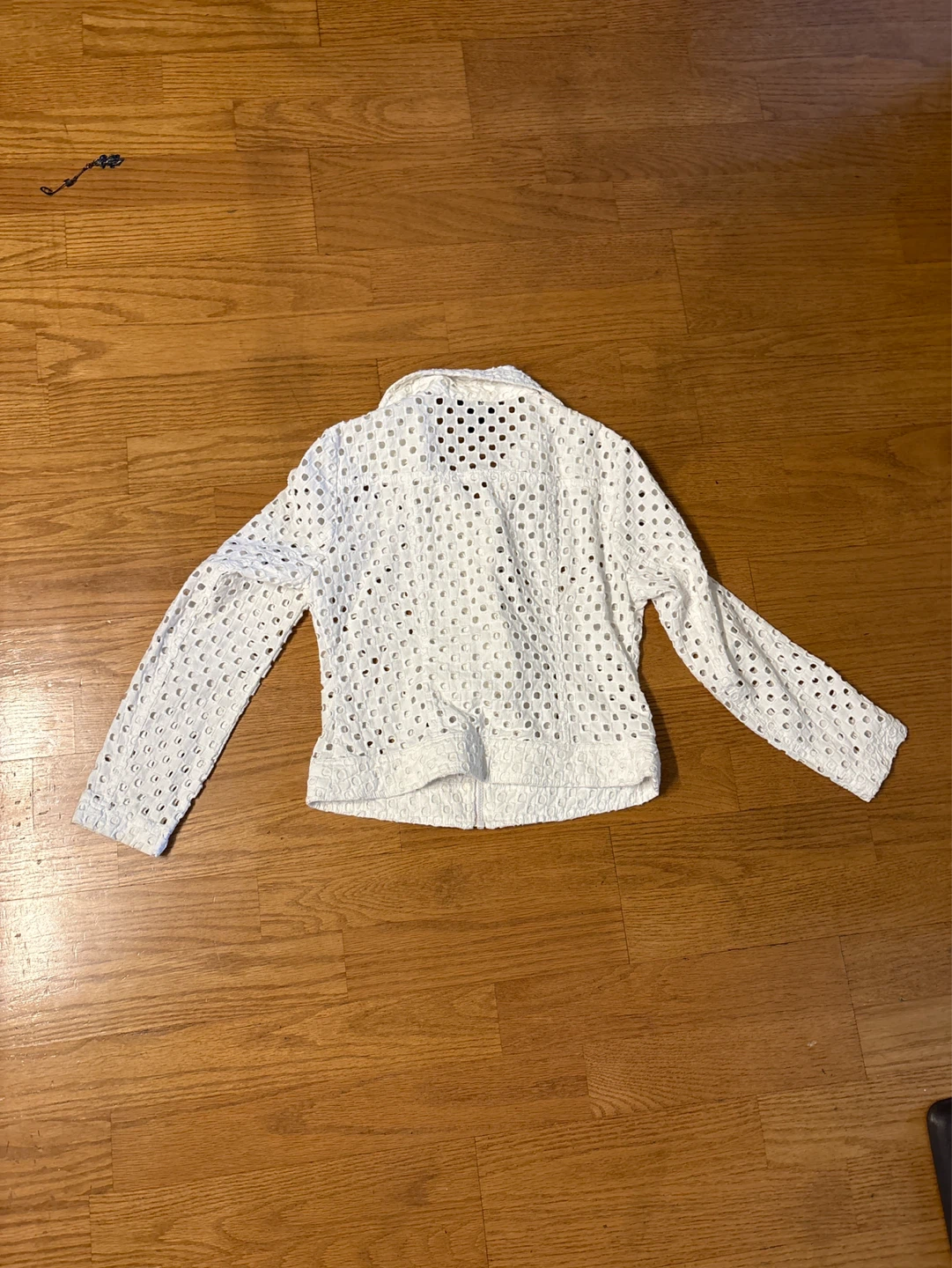 White Eyelet Zip-Up Jacket - photo 4