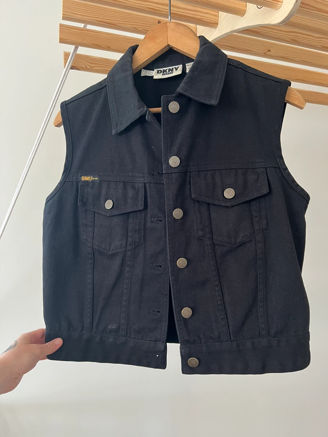 Vintage DKNY Jeans Black Denim Vest