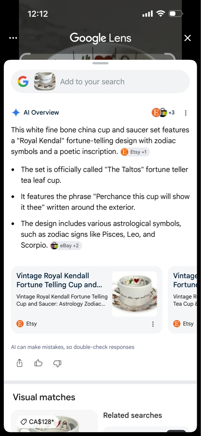 Jon Anton Fine Bone China Fortune Telling Teacup and Saucer Set - photo 2
