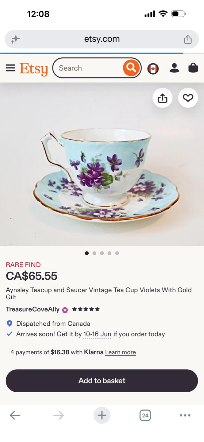 Aynsley Fine English Bone China Teacup and Saucer - photo 4