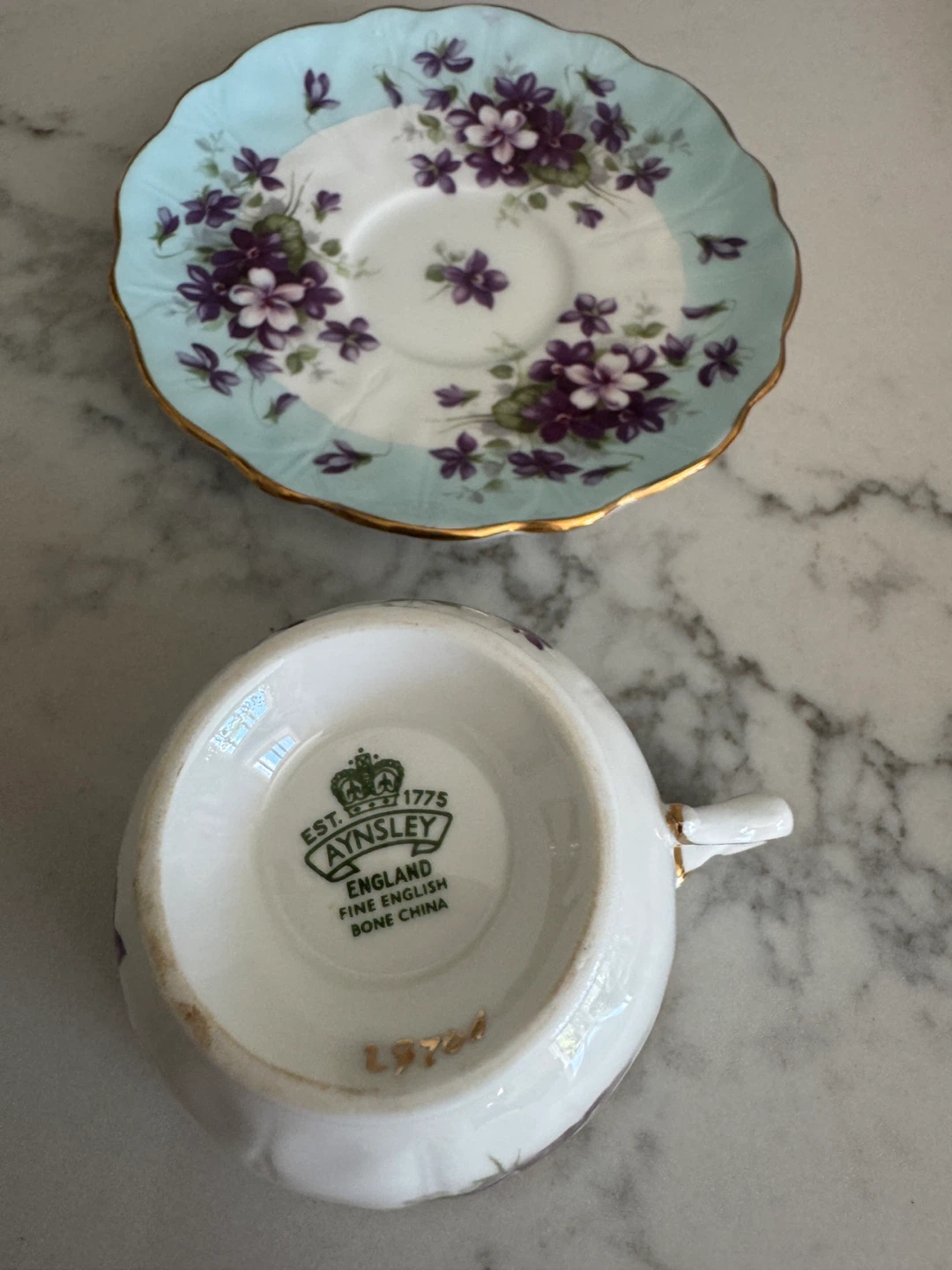 Aynsley Fine English Bone China Teacup and Saucer - photo 2