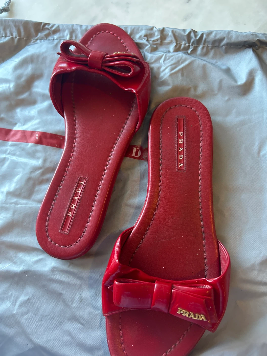 Prada Red Bow Sandals - photo 2