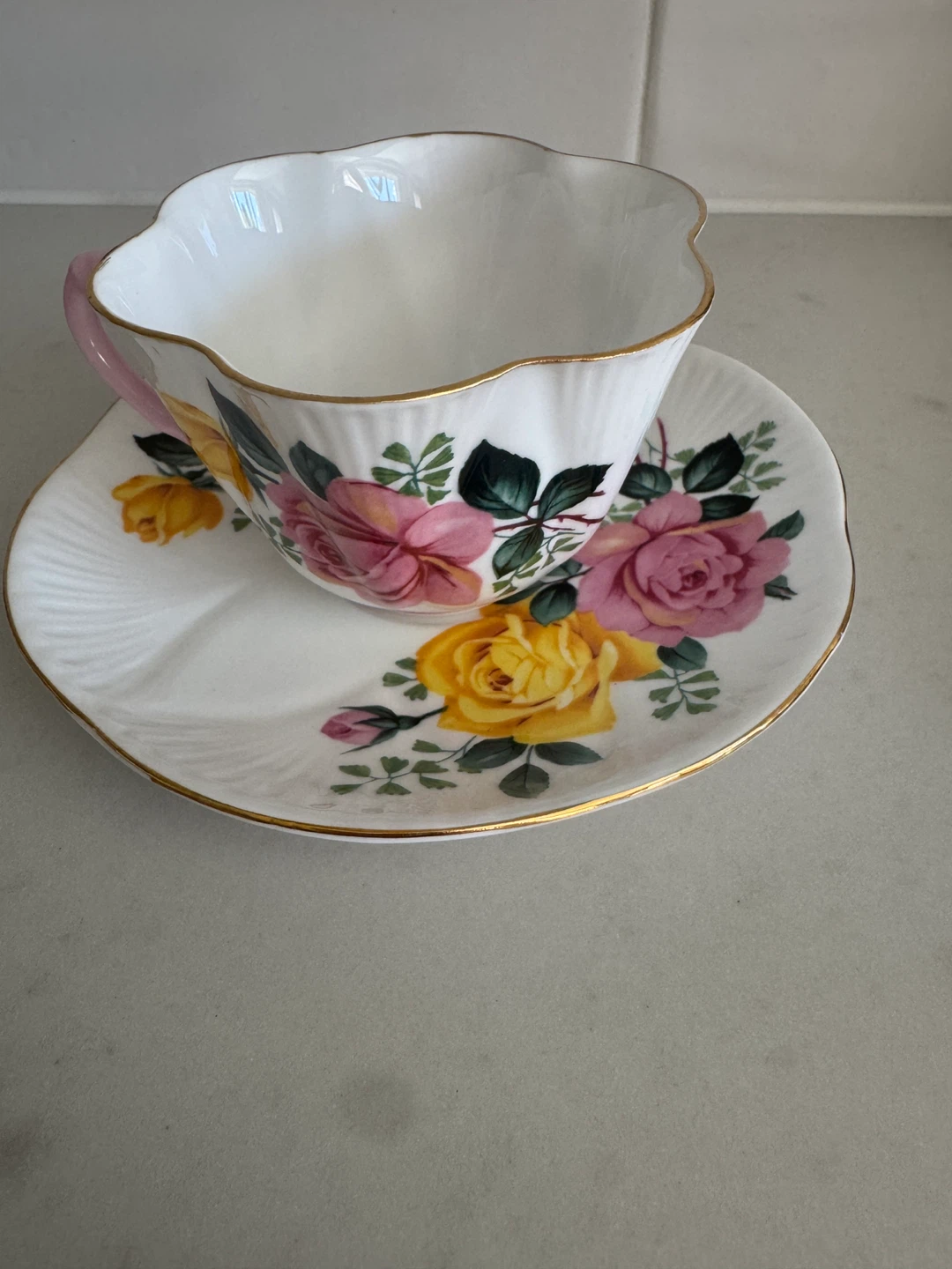 Shelley Fine Bone China Teacup and Saucer Set - photo 2