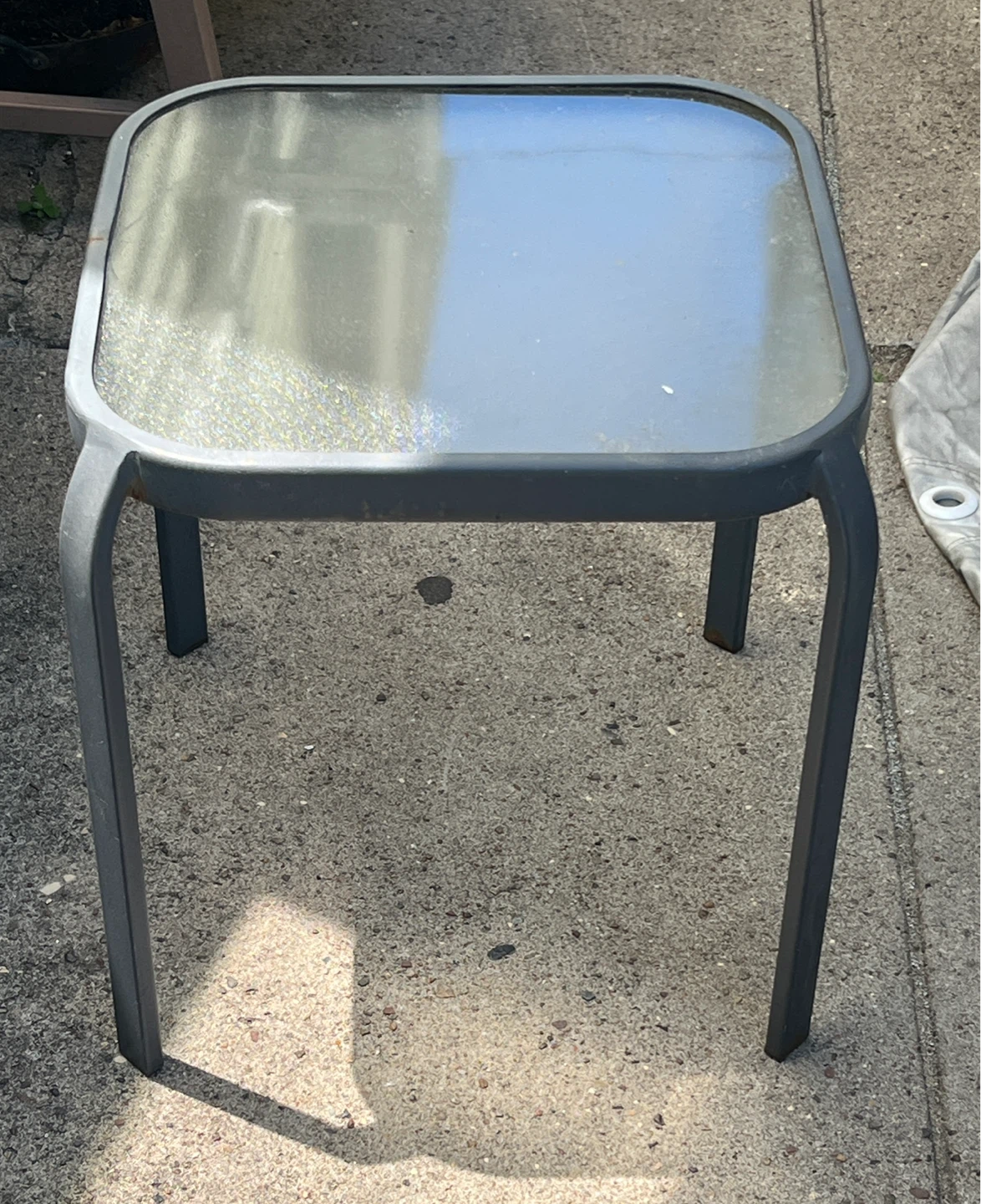 Square Glass Top Side Table - photo 2