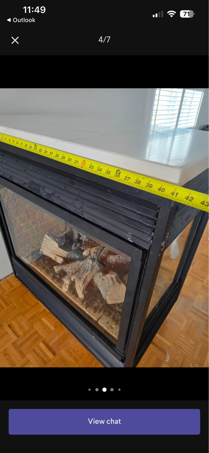 3 sided Gas Fireplace with Hearth Top - photo 4
