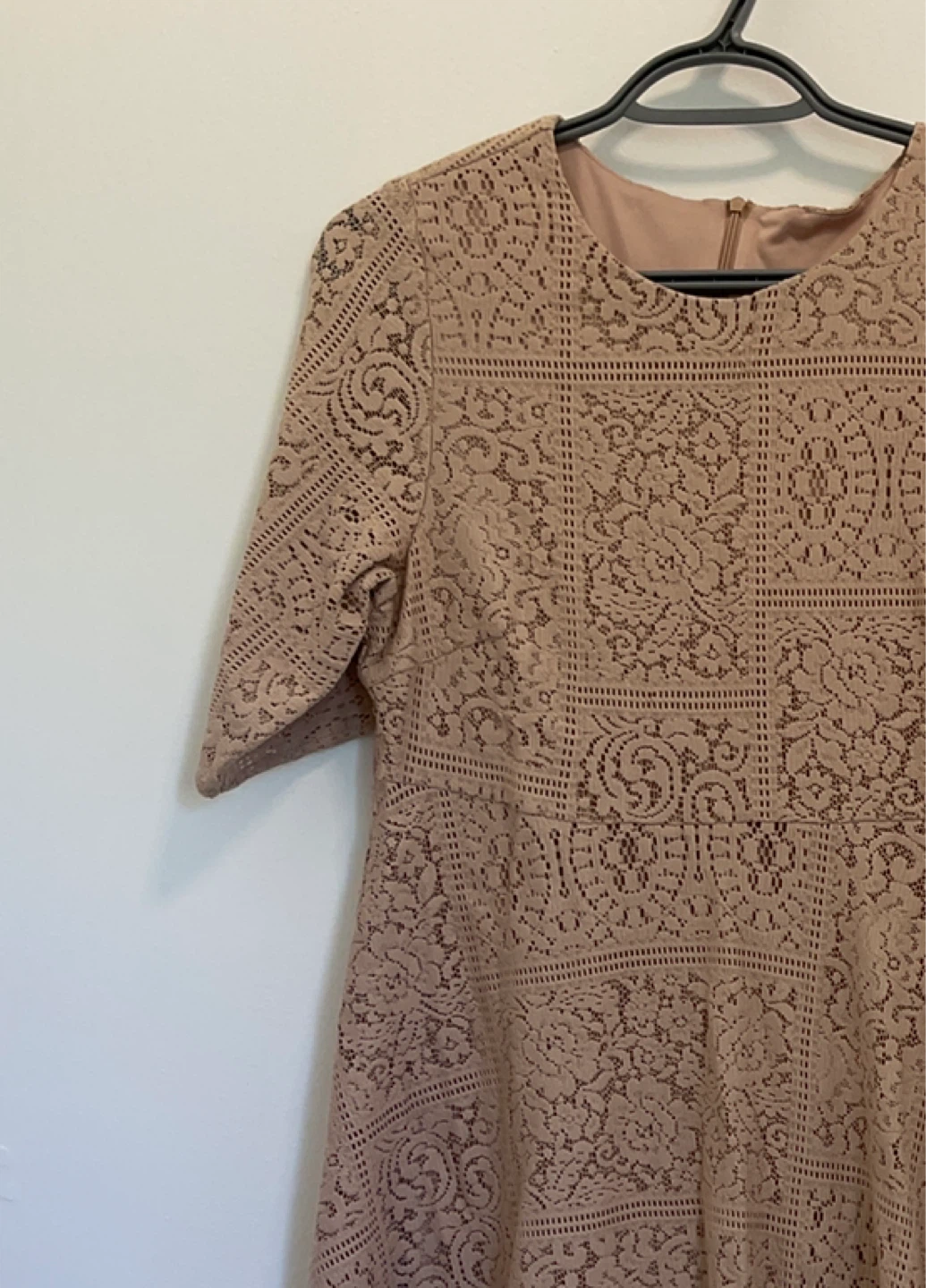 Zara Pink-Beige Lace Dress