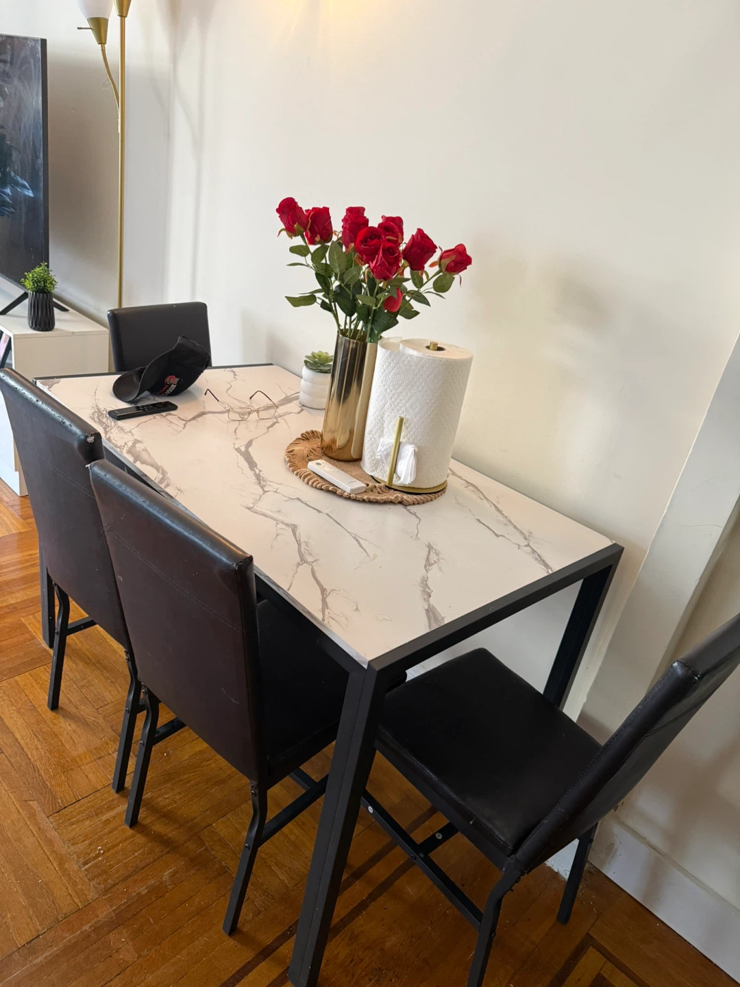Marble Top Dining Table with 4 Chairs - photo 2