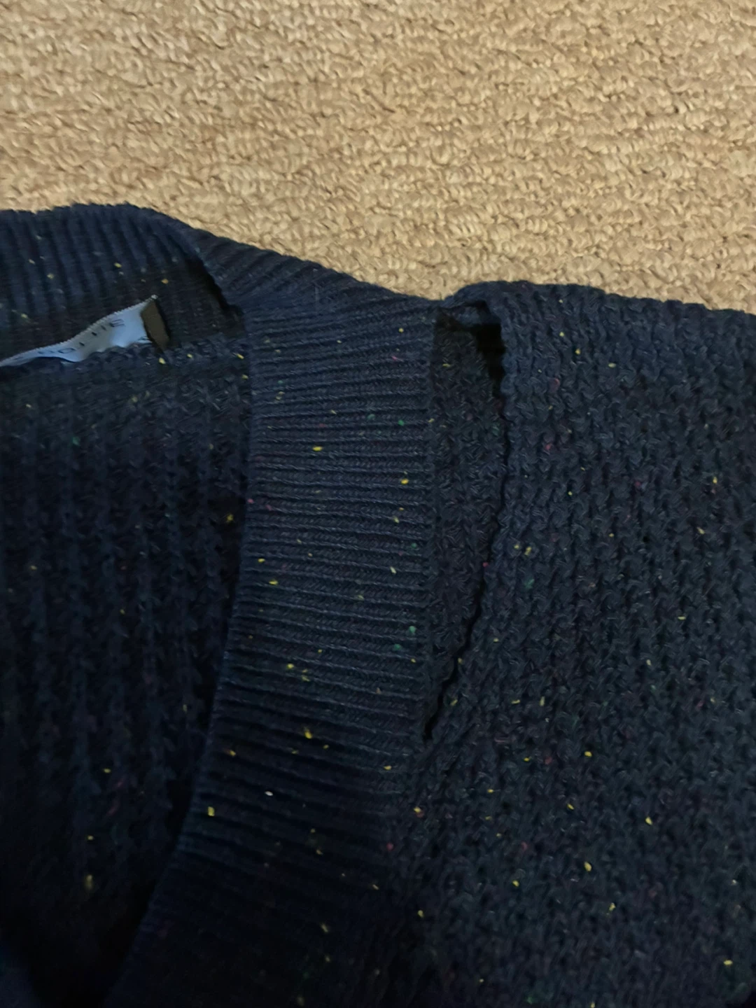 Mimi & Dottie Navy V-Neck Sweater - Size L - photo 2