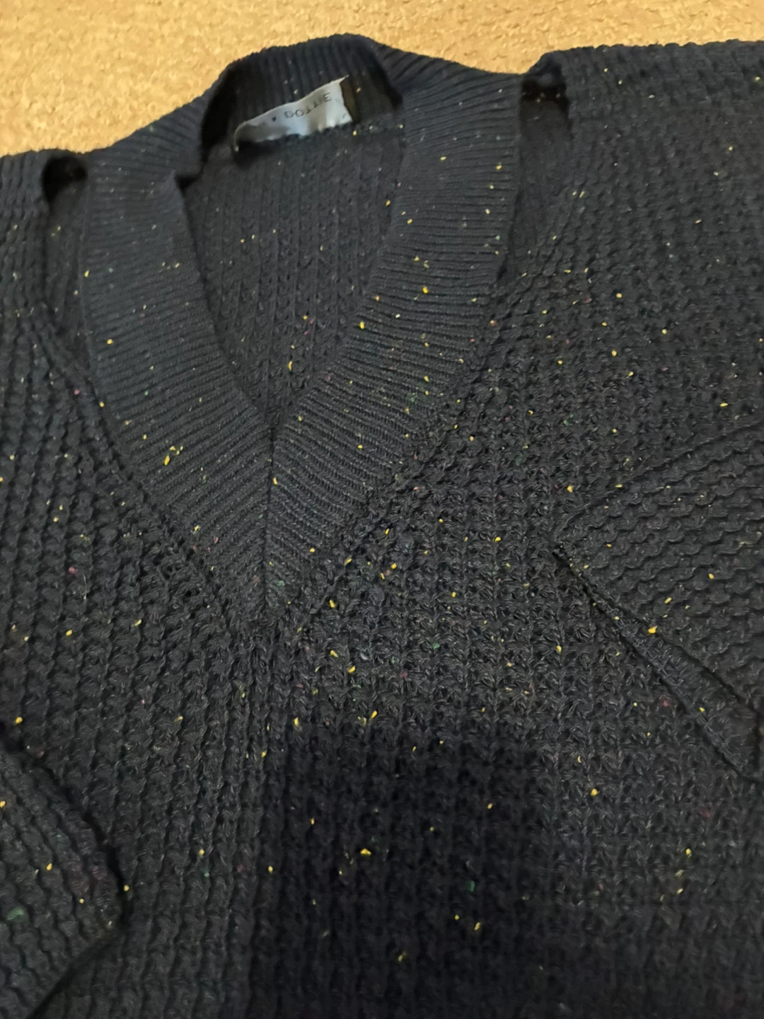 Mimi & Dottie Navy V-Neck Sweater - Size L - photo 3