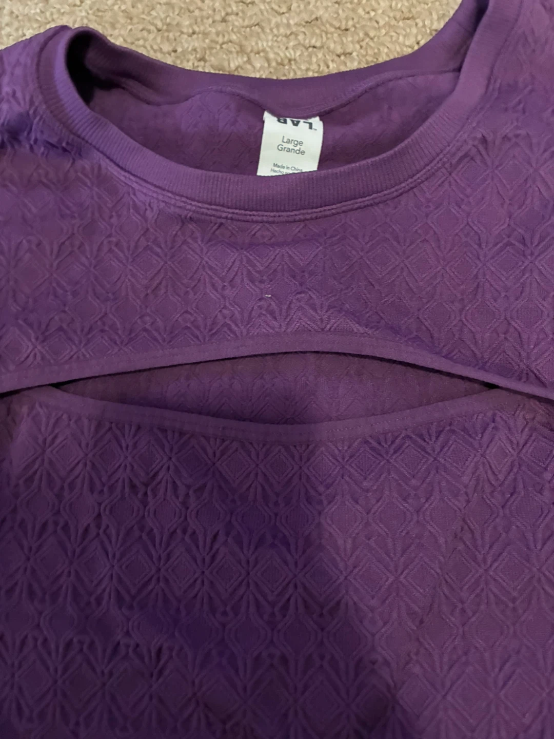 Joy Lab Purple Long Sleeve Cutout Top - photo 3
