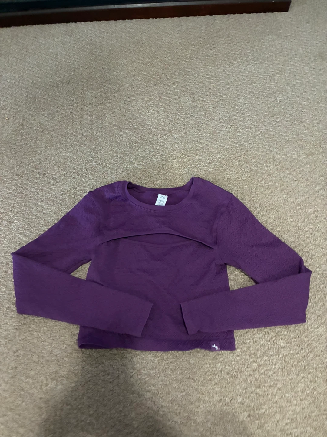 Joy Lab Purple Long Sleeve Cutout Top