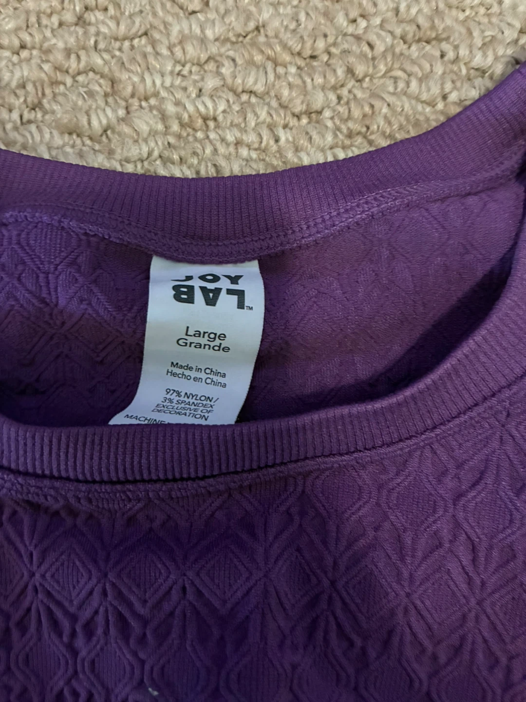 Joy Lab Purple Long Sleeve Cutout Top - photo 4