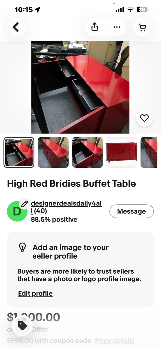 High Red Buffets Table - photo 3