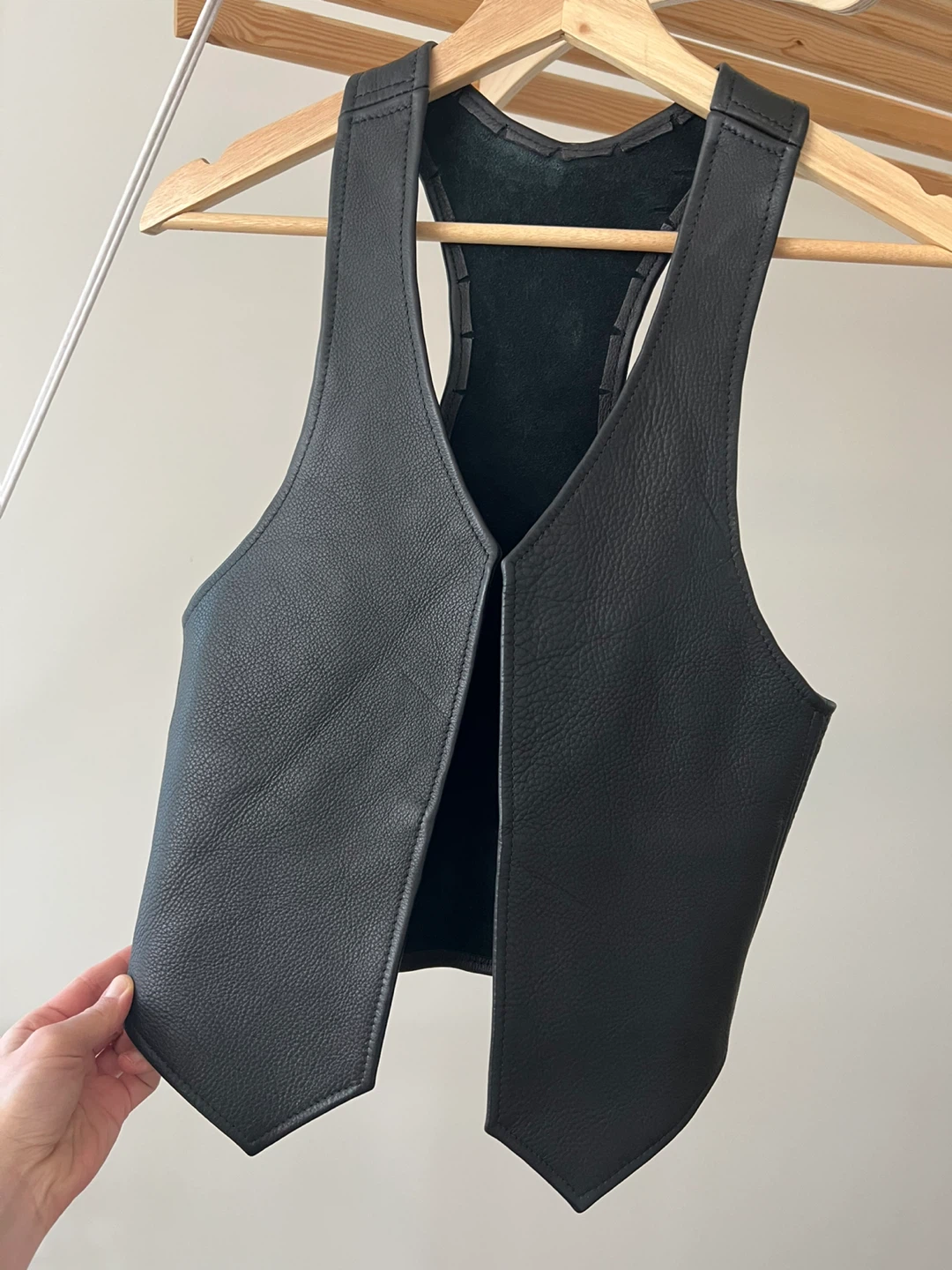 Handcrafted Black Leather Vest