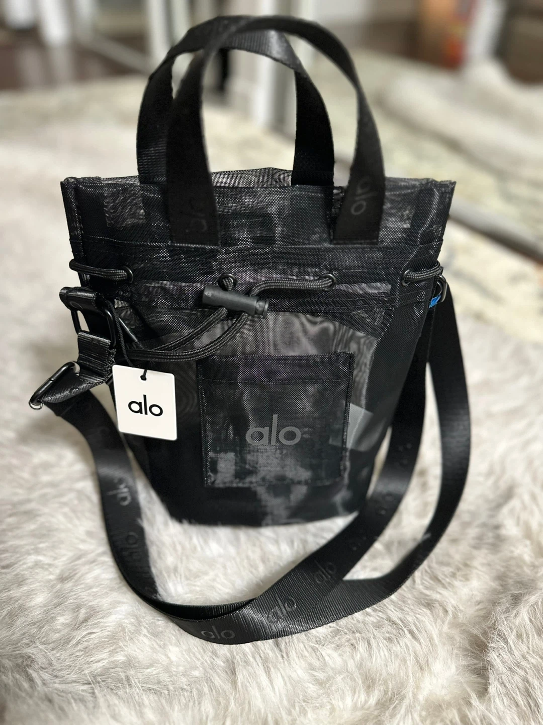 Alo Sheer Cross Body Bucket Bag - Black - photo 2