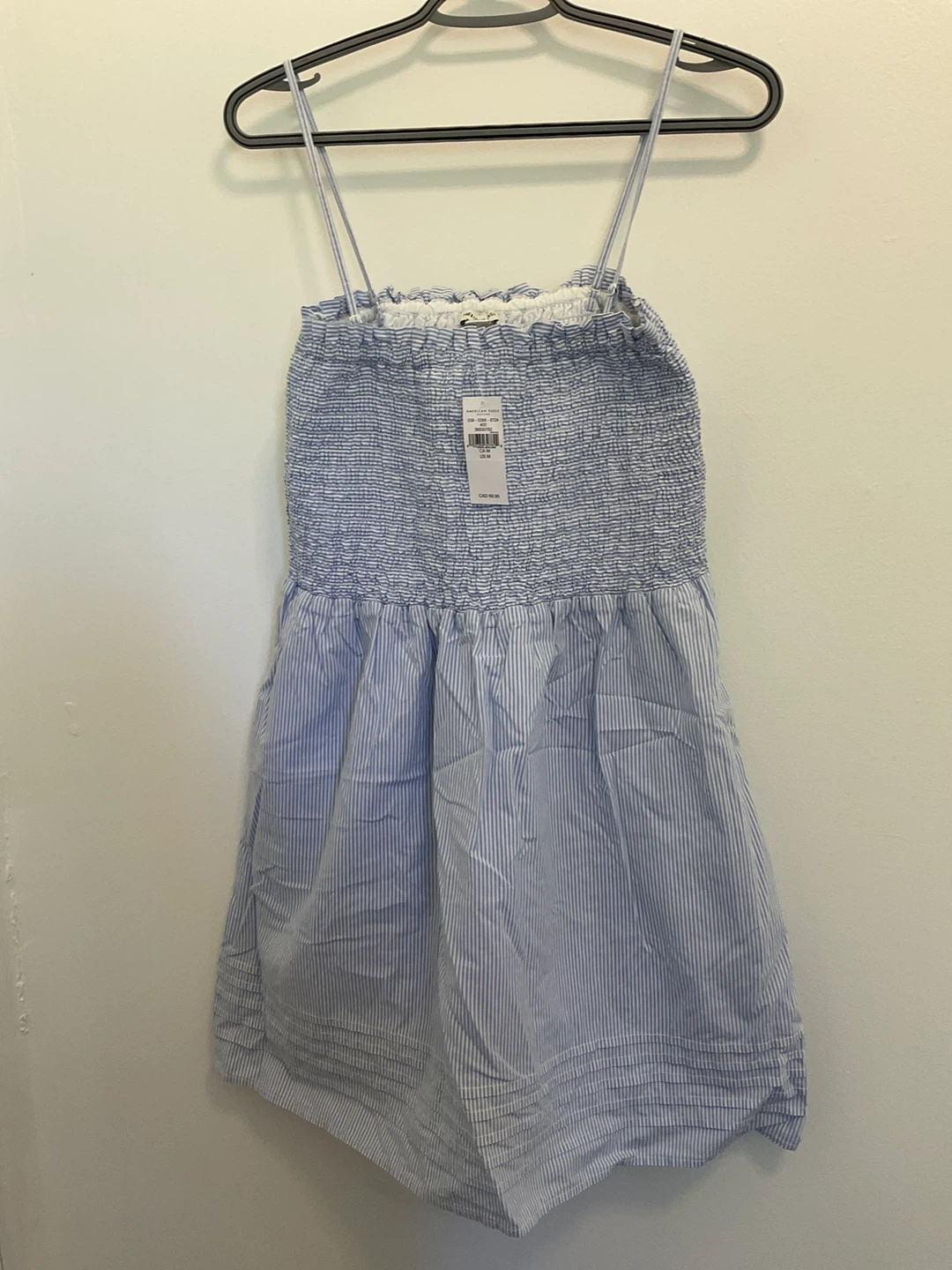 American Eagle Smocked Sundress Blue Stripe
