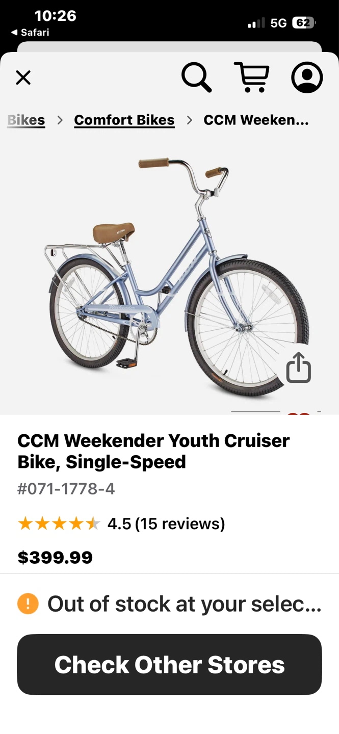 CCM Weekender Youth Cruiser Bike - Light Blue - photo 5
