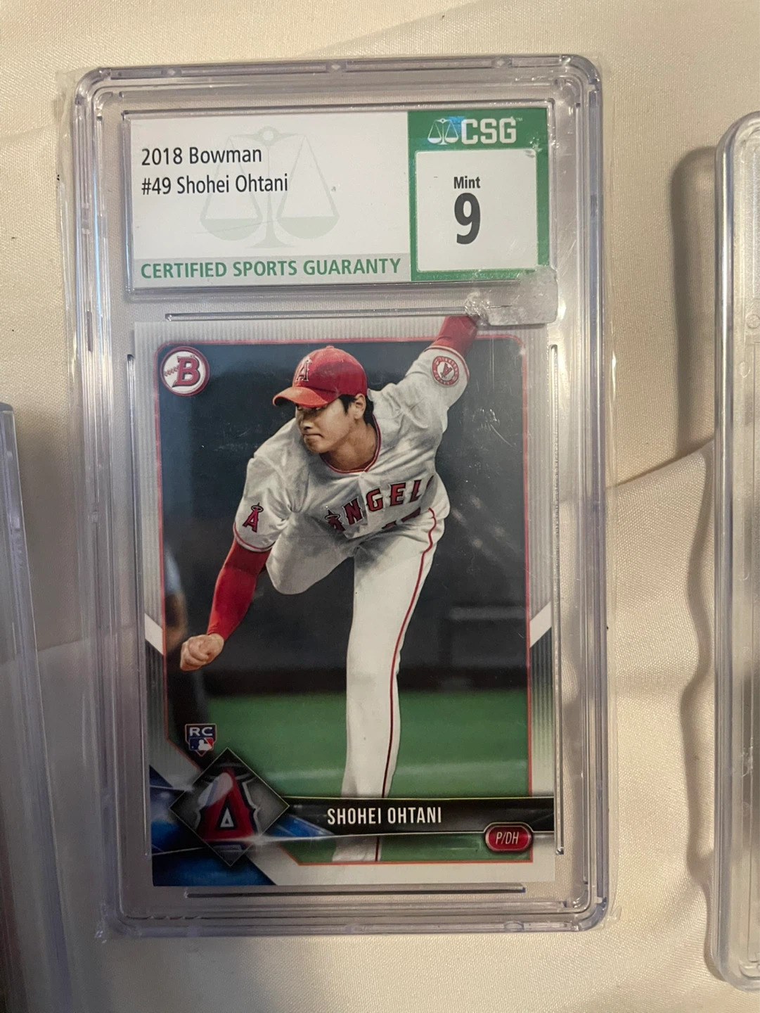 2018 Bowman Shohei Ohtani Rookie Card CSG Graded Mint 9