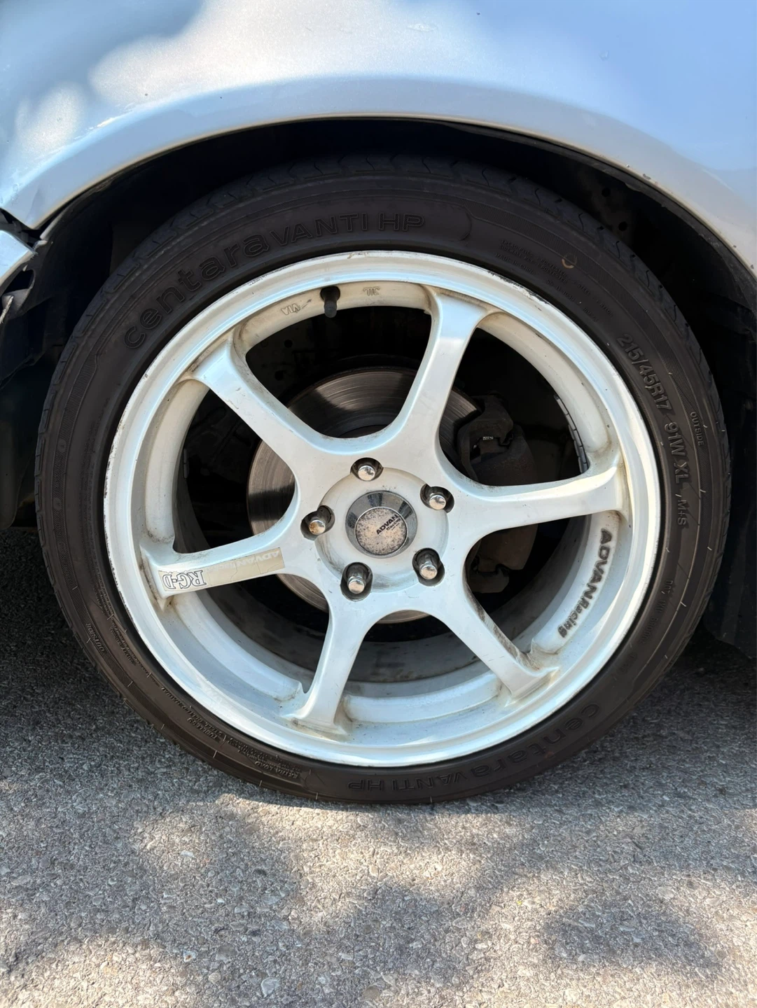 215/45/17 alloy white wheels