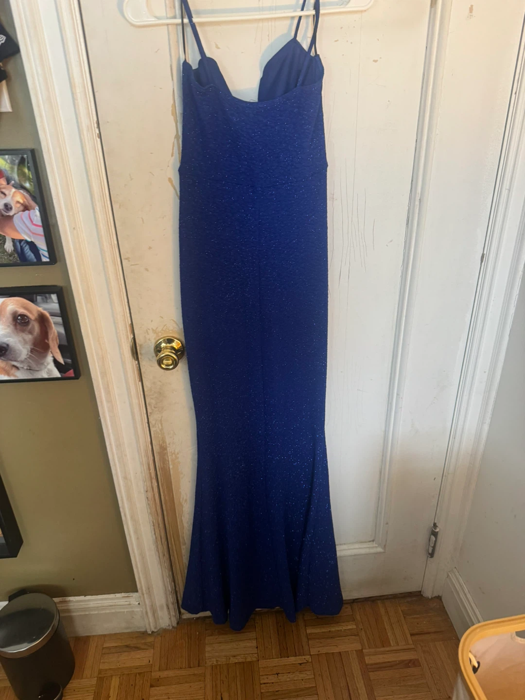 Windsor Royal Blue Sparkly Ruched Maxi Dress with Slit - photo 2