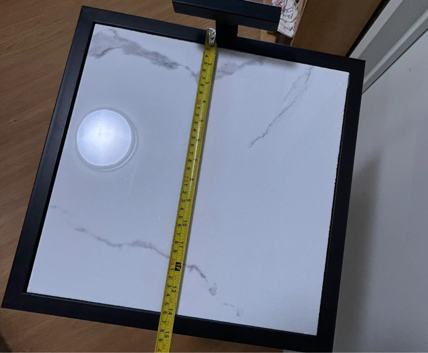 Side Table with White Marble Top and black metal frame - photo 5