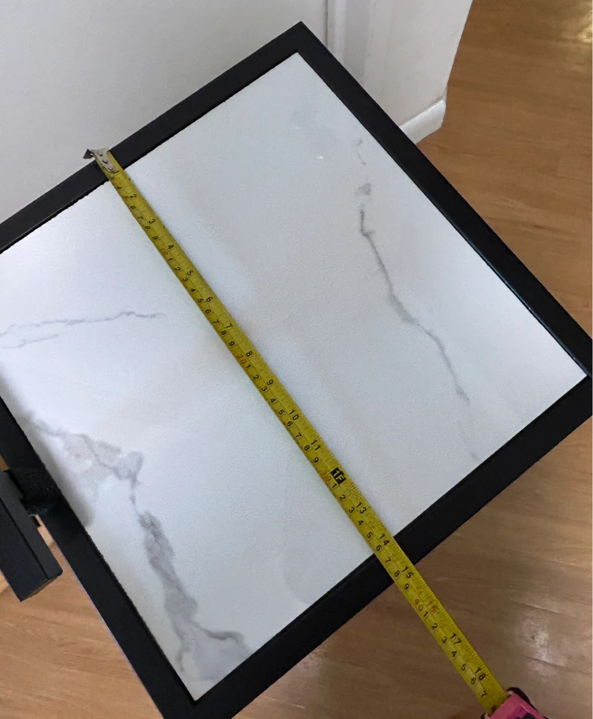 Side Table with White Marble Top and black metal frame - photo 4