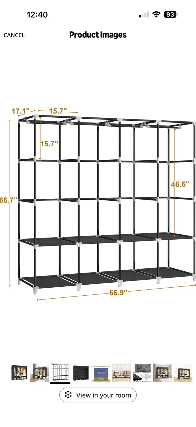 Portable Wardrobe Closet Organizer - photo 4